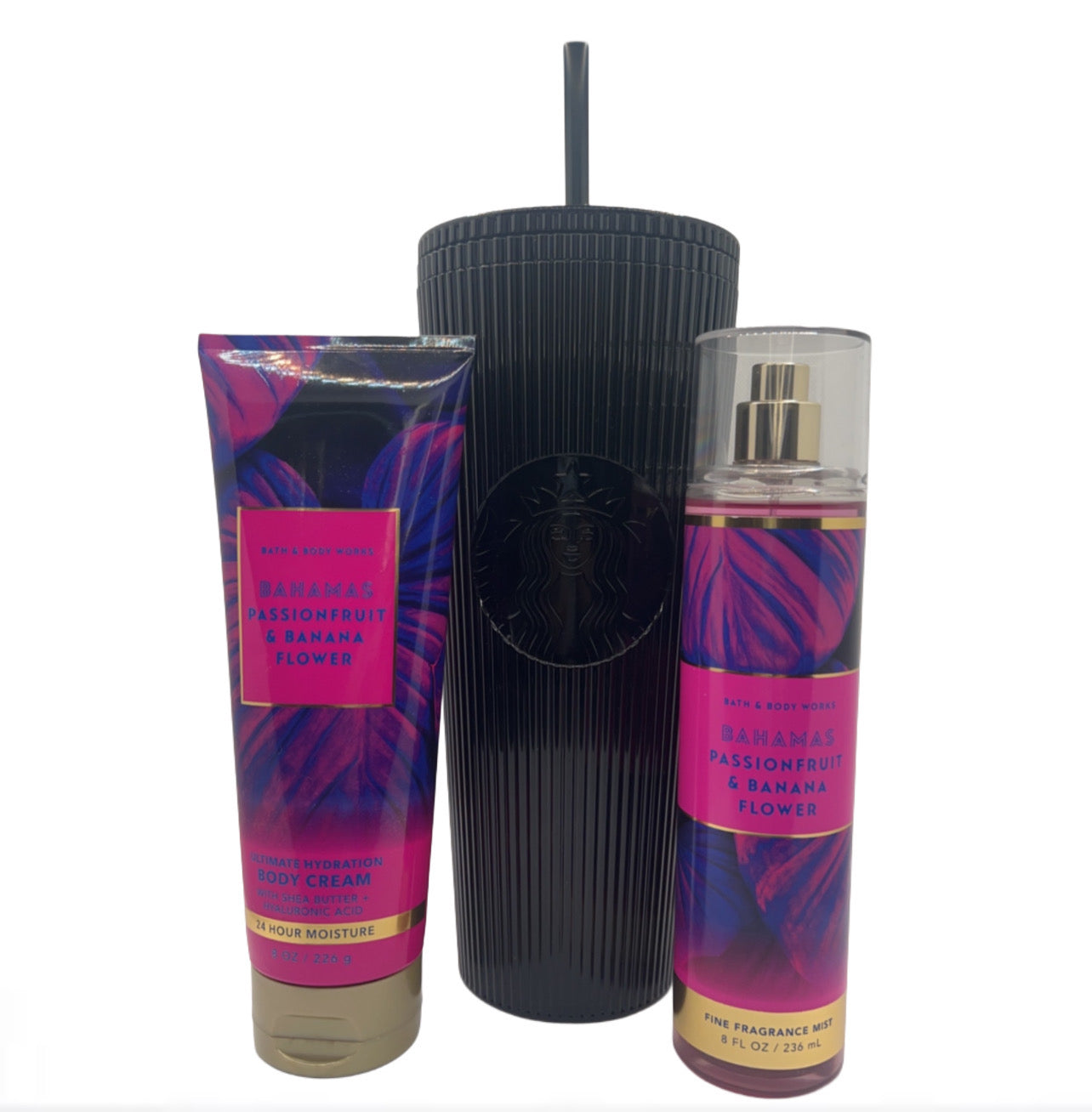 Starbucks Black Metallic 24oz Tumbler w/ Free B & B Set