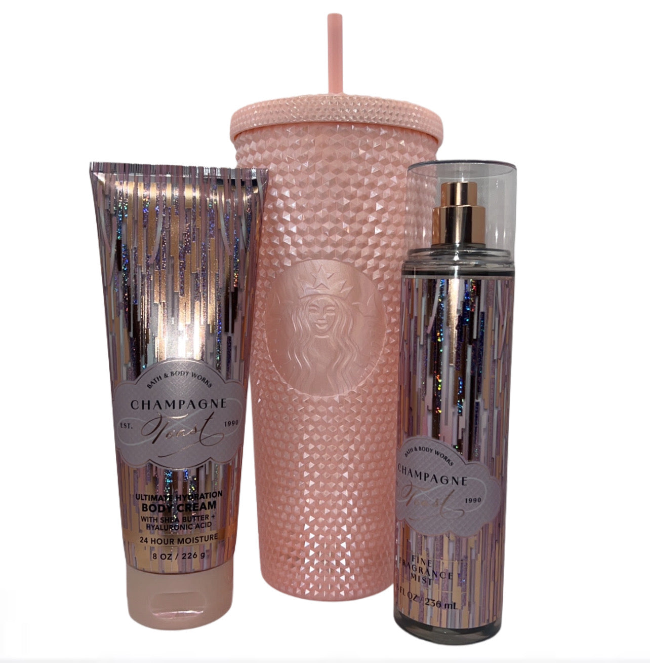 Starbucks Coral Studded Tumbler w/ Free B & B Set