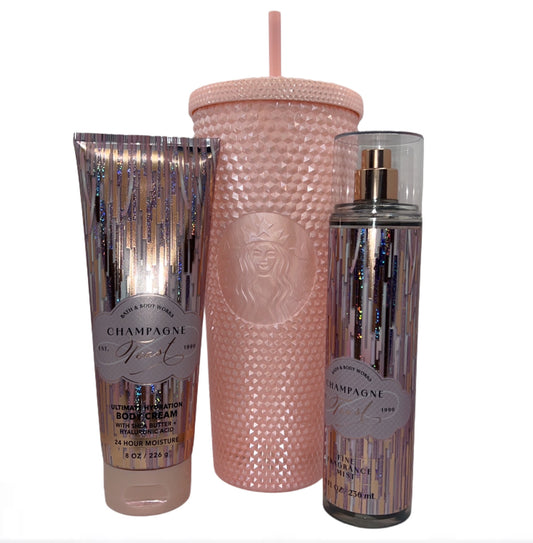 Starbucks Coral Studded Tumbler w/ Free B & B Set