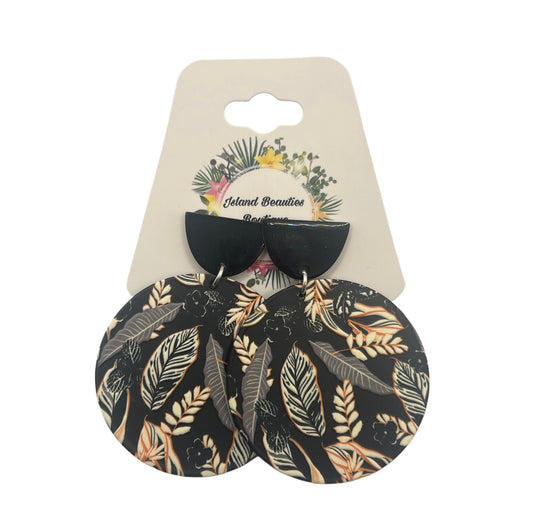 Sphere Tropical Black Earrings