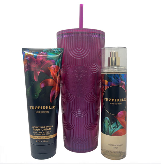 Starbucks Plum Purple Scale Tumbler w/ Free B & B Set