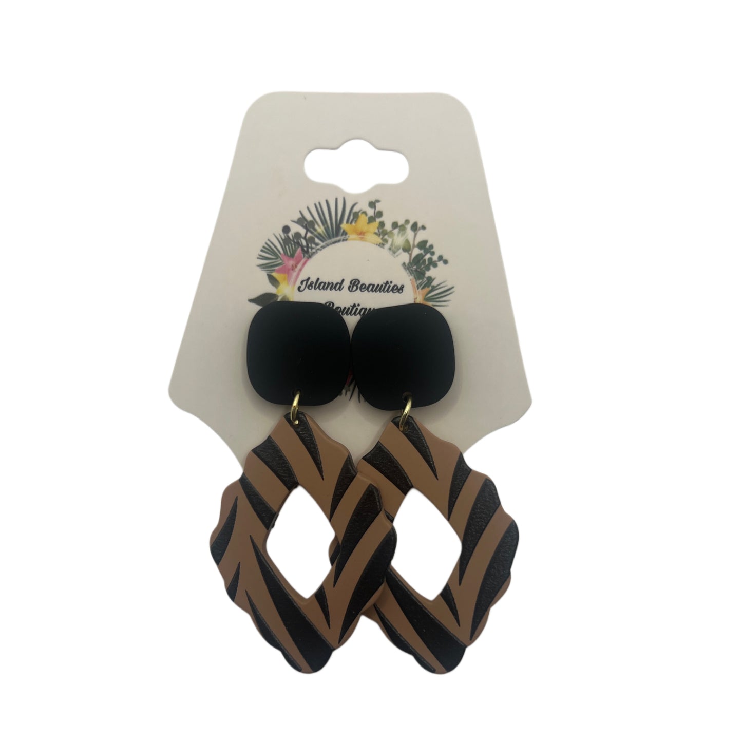 Geometric Zebra Earrings